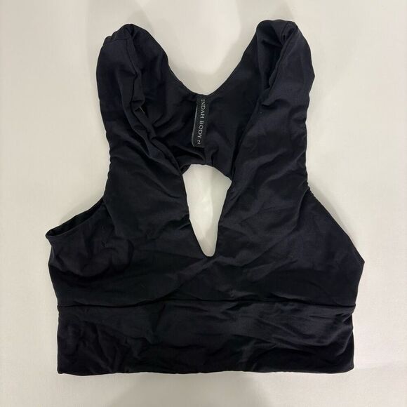 Indah Body Black Cutout V Neck Pullover Swimsuit Size 2 - Picture 1 of 7